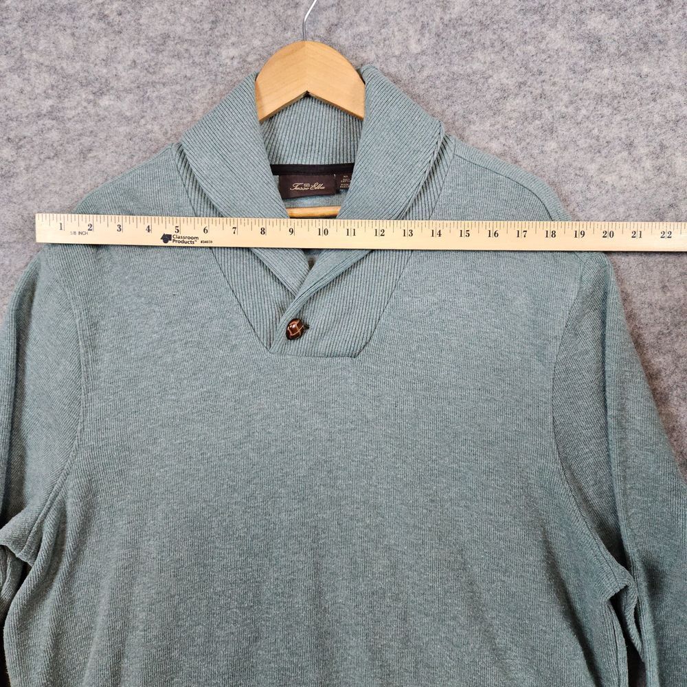 Tasso Elba Men's Light‎ Green Shawl Collar Size XL Sweater 100% Cotton Preppy - Picture 5 of 9